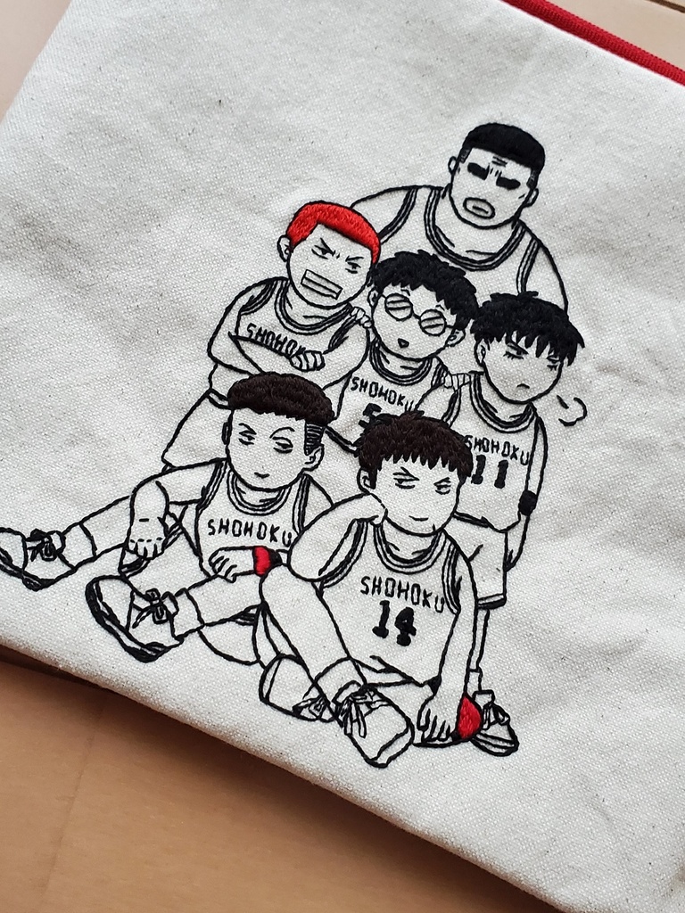 SD刺繍ポーチ(フラット)