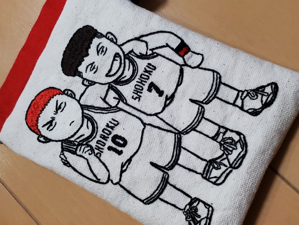 SD刺繍ポーチ(バネ)