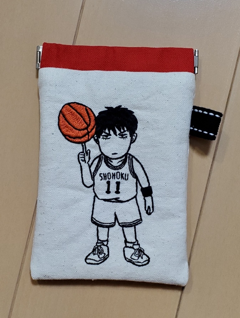 SD刺繍ポーチ(バネ)