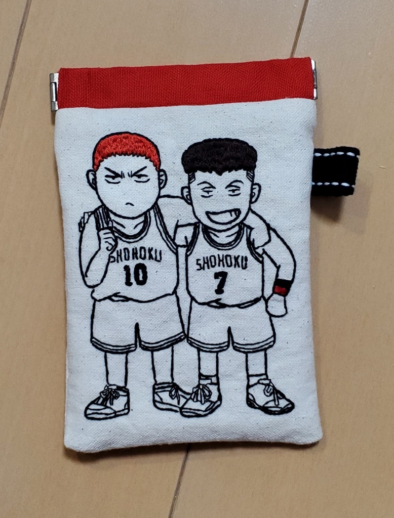 SD刺繍ポーチ(バネ)