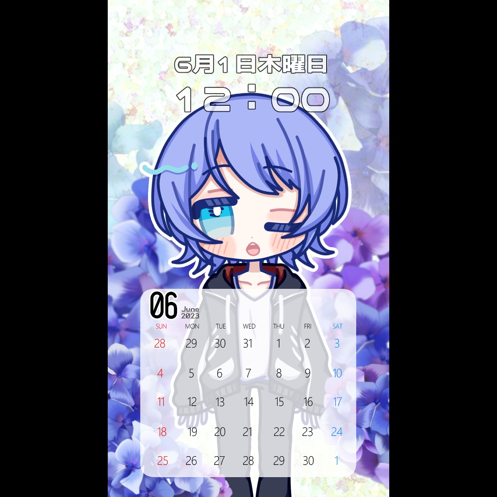 【無償】6月カレンダー【素材】