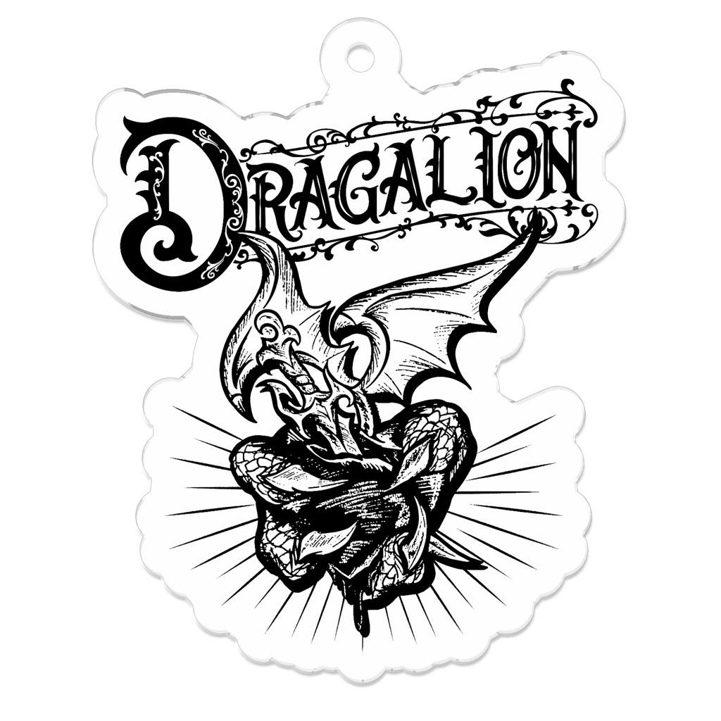 DRAGALIONロゴアクキー50mm×50mm　♦ロゼッタ・ドラガリオン♦