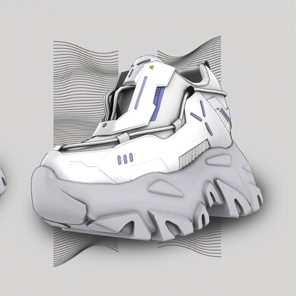 🖤 Techwearスニーカー 3Dモデル【VRChat対応/15アバター】