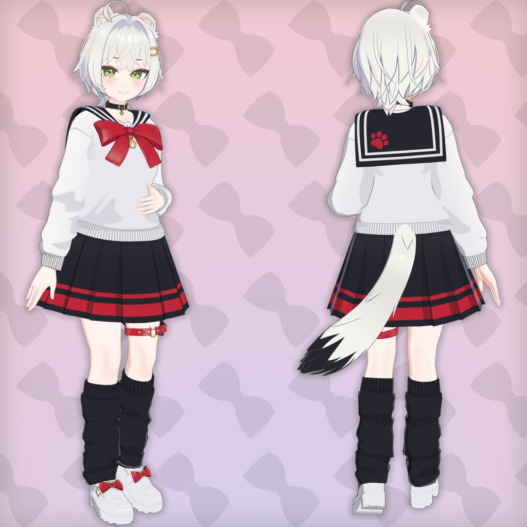 【Airi / Manuka / Shinano対応】Kenkyo Toon Wear – 謙虚トゥーン制服セット【VRChat】【Modular Avatar対応】