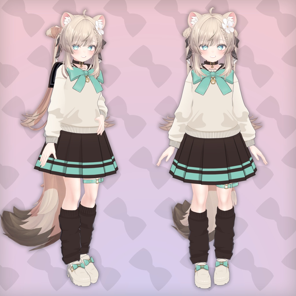 【Airi / Manuka / Shinano対応】Kenkyo Toon Wear – 謙虚トゥーン制服セット【VRChat】【Modular Avatar対応】