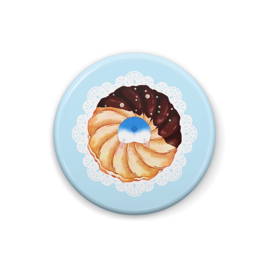 🐹🍩【缶バッジ】青白ハム×エンゼルフレンチ