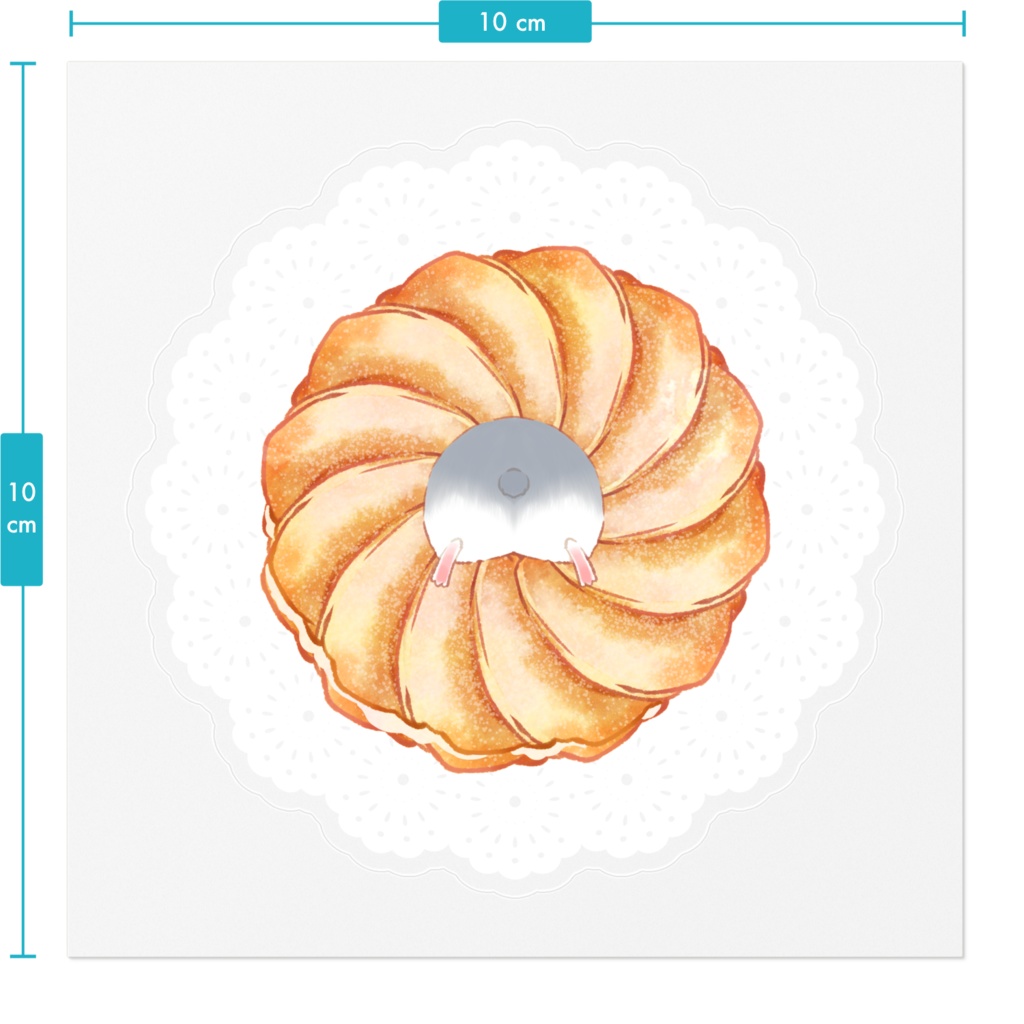 🐹🍩【ステッカー】灰白ハム×フレンチクルーラー