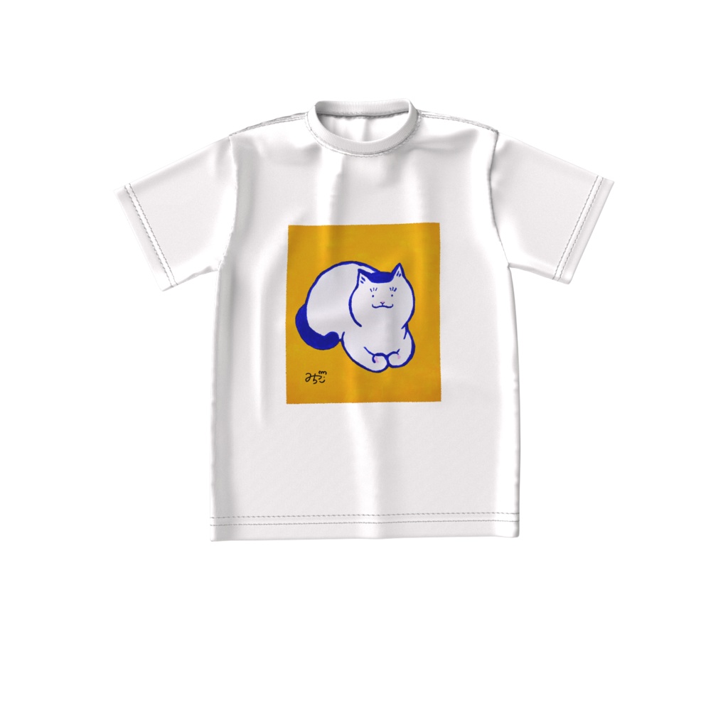 アクリル画ビッグシルエットTシャツ|手ぐにゃ|白