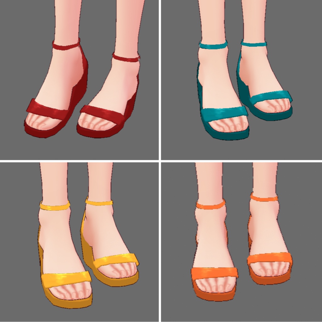 【vroid】ウェッジソールサンダル