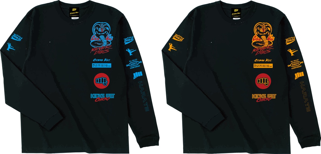 October Beast×コブラ会「NEVER DIES」ロングスリーヴTシャツ(ブルー)