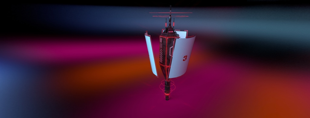 【3Dモデル】CFA-W-Ⅰ サイバー風広告塔