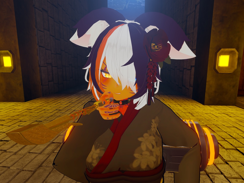 【3Dモデル】サイバー和風三点セット