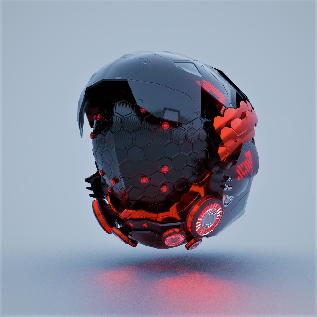 【3Dモデル】CFA-A-XIV 多重装甲戦闘フェイスマスクⅡ