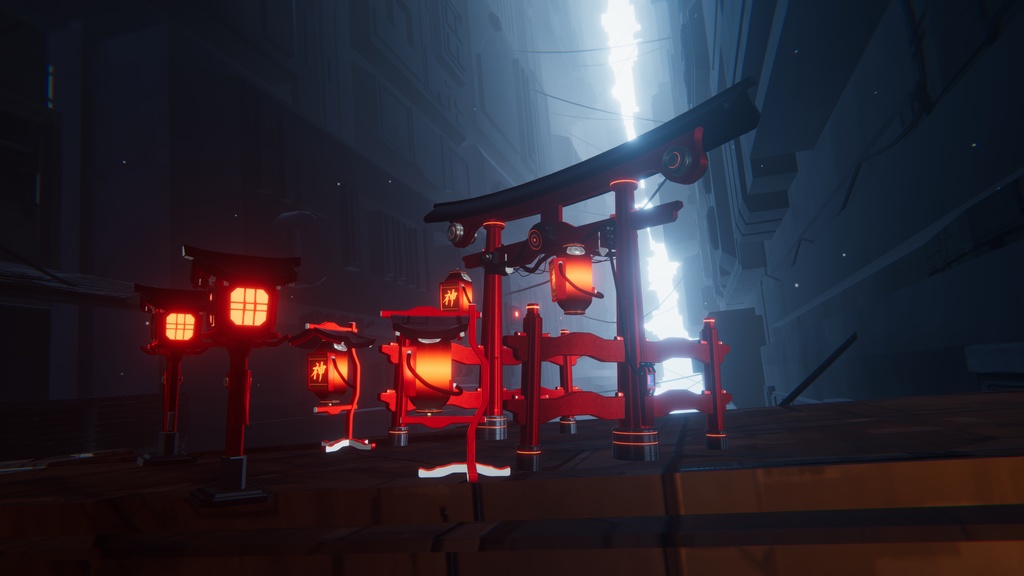 【3Dモデル】CFA-A-XIII 鳥居_torii &灯籠_lantern&提灯-paper lantern