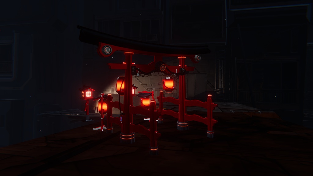 【3Dモデル】CFA-A-XIII 鳥居_torii &灯籠_lantern&提灯-paper lantern