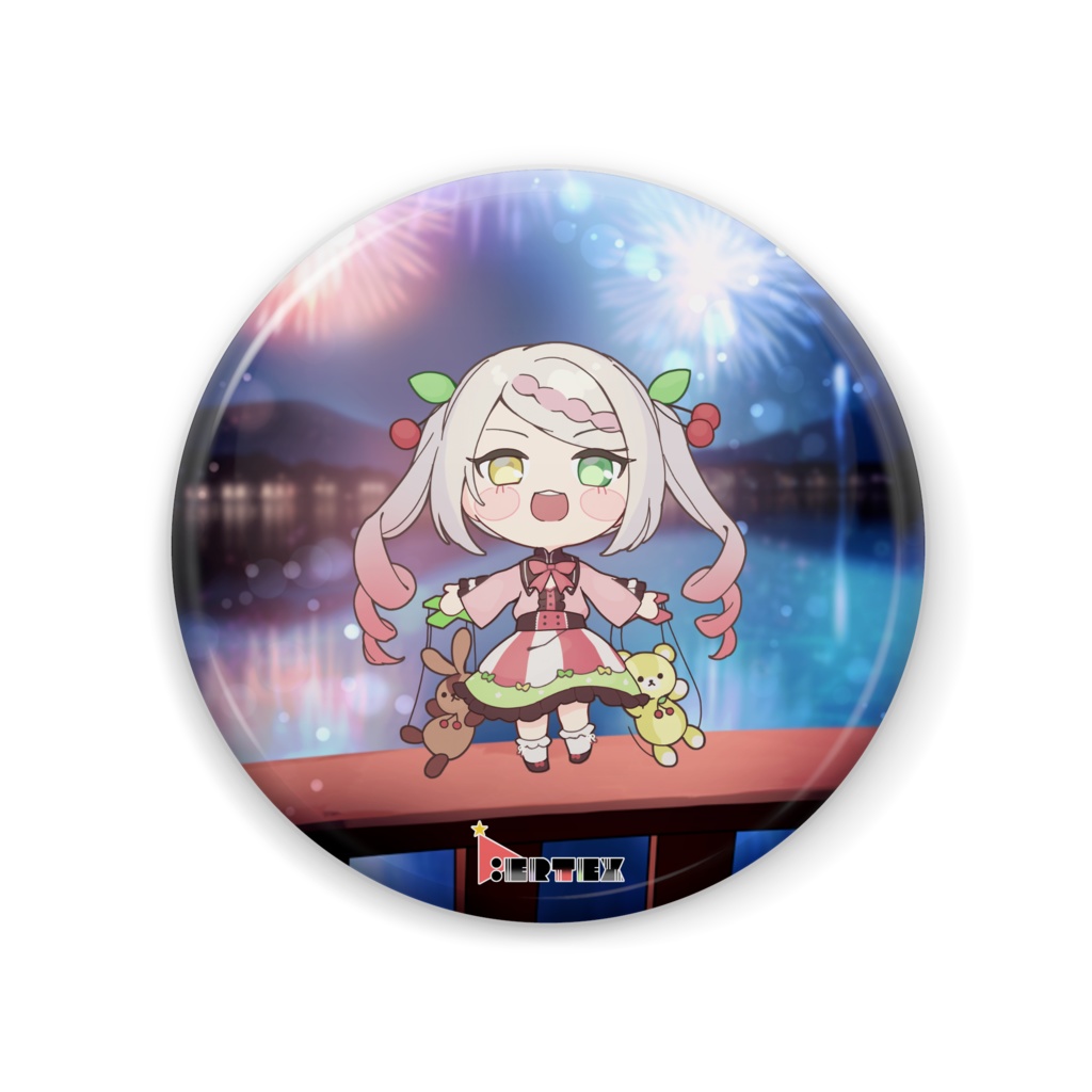 まりね桜桃 V.ertex1周年記念限定缶バッジ 初期立ち絵ver.