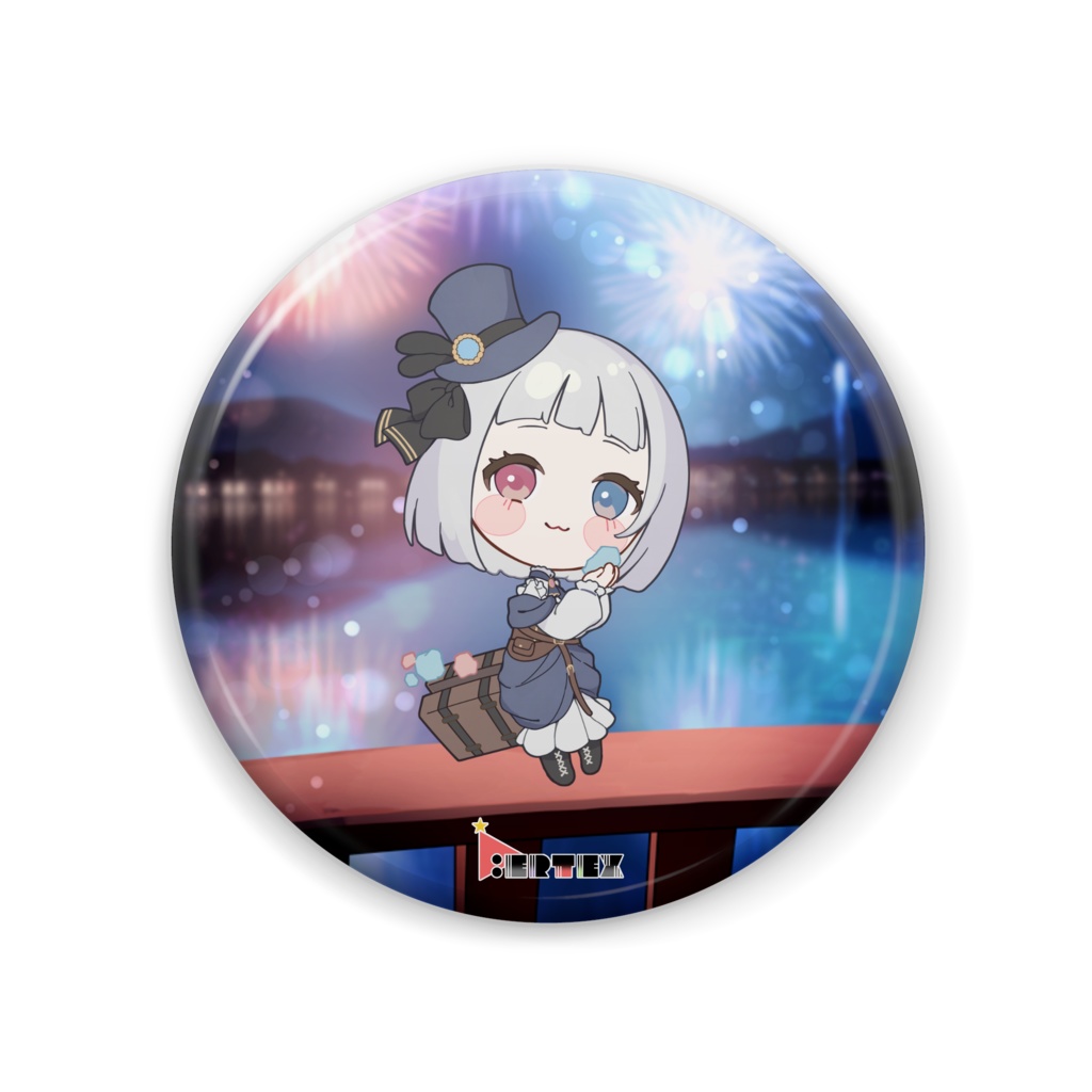 白水晶 V.ertex1周年記念限定缶バッジ 初期立ち絵ver.