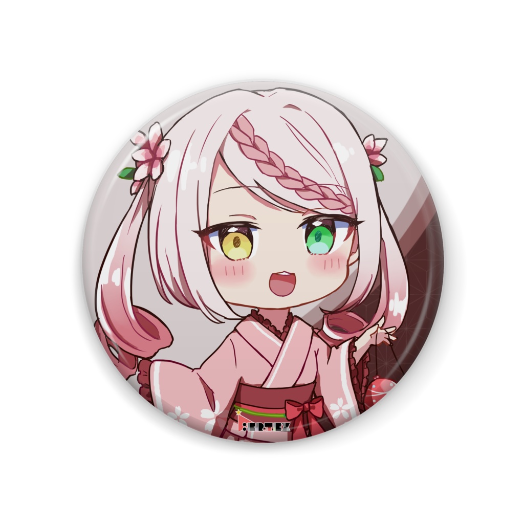 まりね桜桃 V.ertex1周年記念限定缶バッジ 浴衣ver.