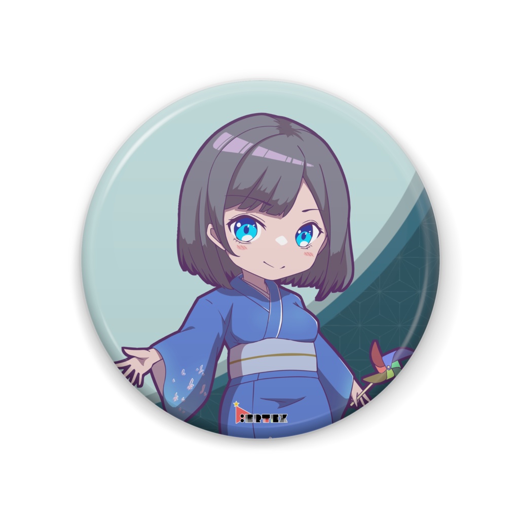 螭燎梳 V.ertex1周年記念限定缶バッジ 浴衣ver.