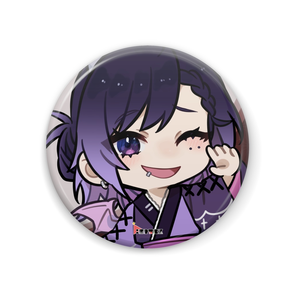 宵月ラミア V.ertex1周年記念限定缶バッジ 浴衣ver.