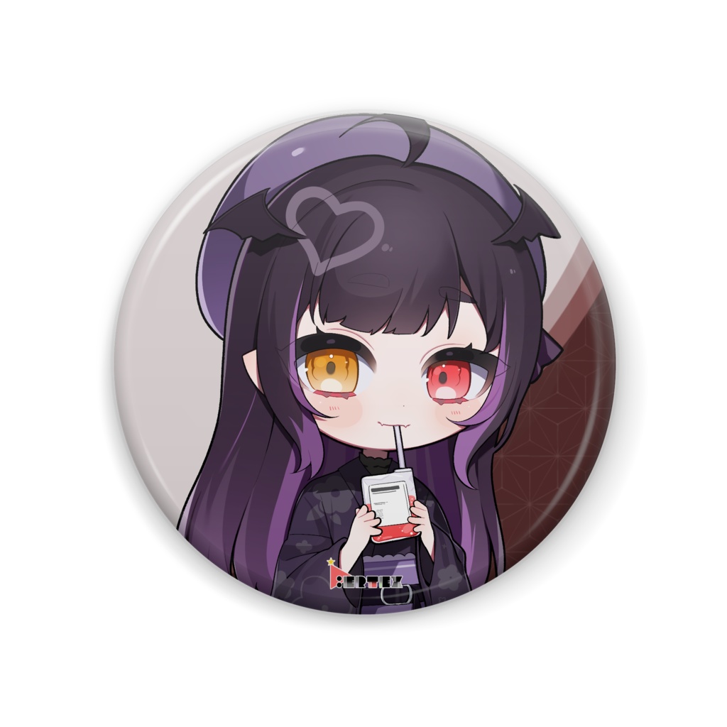 黒崎じす V.ertex1周年記念限定缶バッジ 浴衣ver.