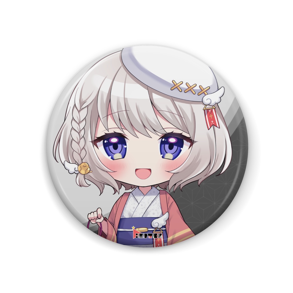 白羽リリィ V.ertex1周年記念限定缶バッジ 浴衣ver.