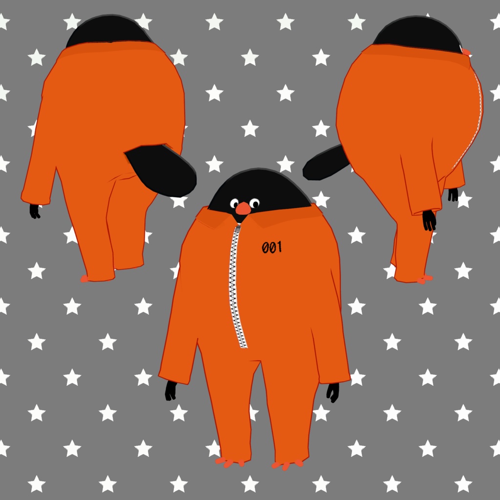 【bird/鳥専用衣装】鳥のツナギ(囚人服)