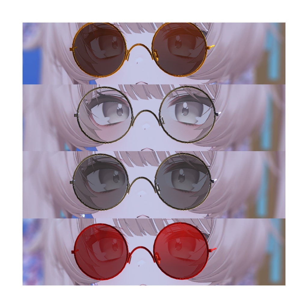 【調整シェイプキーあり】 RoundGlasses