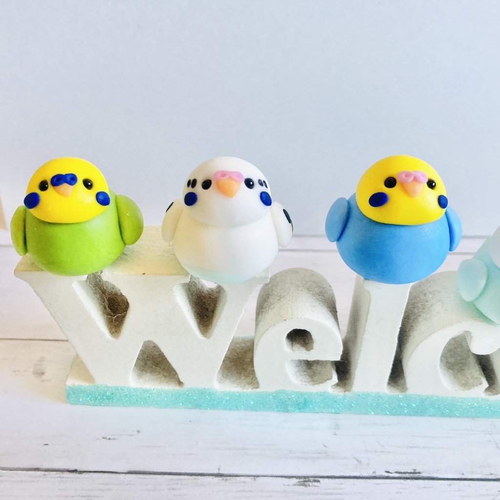 セキセイインコ ボード① ウェルカムセキセイズ 雑貨 小鳥 鳥用品 オブジェ インテリアグッズ 家具 玄関に