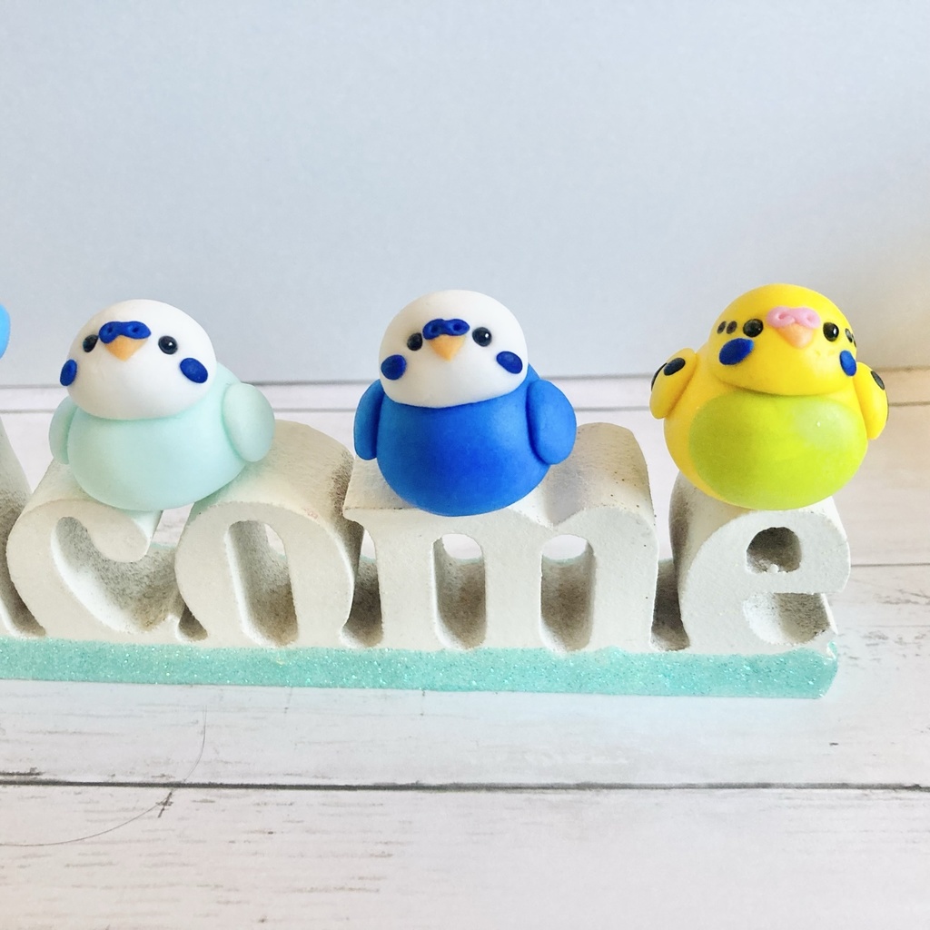セキセイインコ ボード① ウェルカムセキセイズ 雑貨 小鳥 鳥用品 オブジェ インテリアグッズ 家具 玄関に