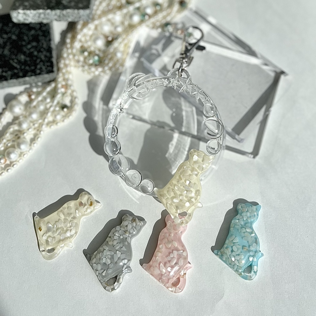 缶バッジケース デコ クリア レジン ネコ キャット 猫 星 月 缶バッジデコ 推し活 オタ活 ヲタ活 透明 クリア