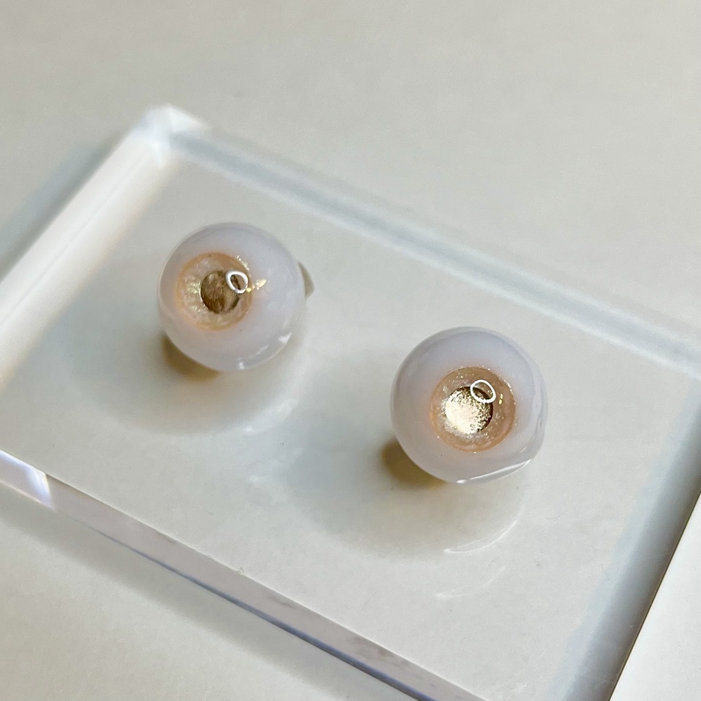 ドールアイ 16mm / 8mm ペールオレンジ レジンアイ ハンドメイド