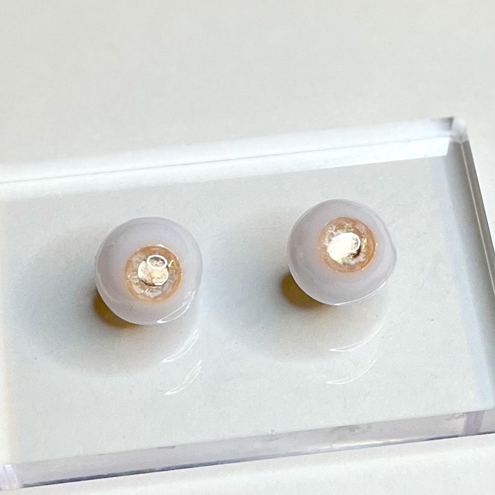 ドールアイ 16mm / 8mm ペールオレンジ レジンアイ ハンドメイド