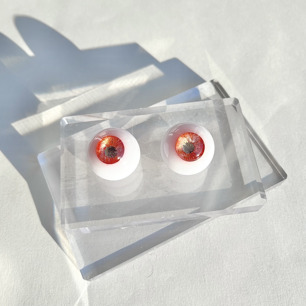 ドールアイ 22mm / 11mm  紅緋 レジンアイ ハンドメイド