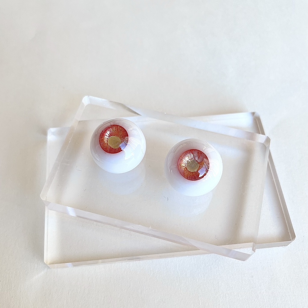 ドールアイ 22mm / 11mm 紅緋 レジンアイ ハンドメイド