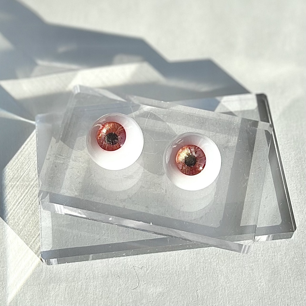 ドールアイ 22mm / 11mm 紅緋 レジンアイ ハンドメイド