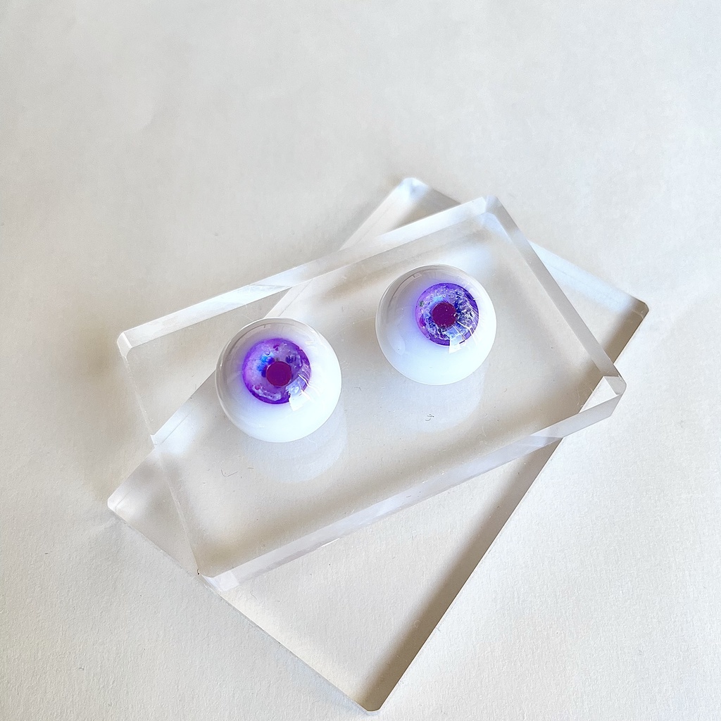 ドールアイ 22mm / 11mm マジックアワー 紫 レジンアイ ハンドメイド 0014