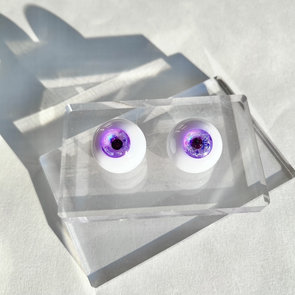 ドールアイ 22mm / 11mm マジックアワー 紫 レジンアイ ハンドメイド 0014
