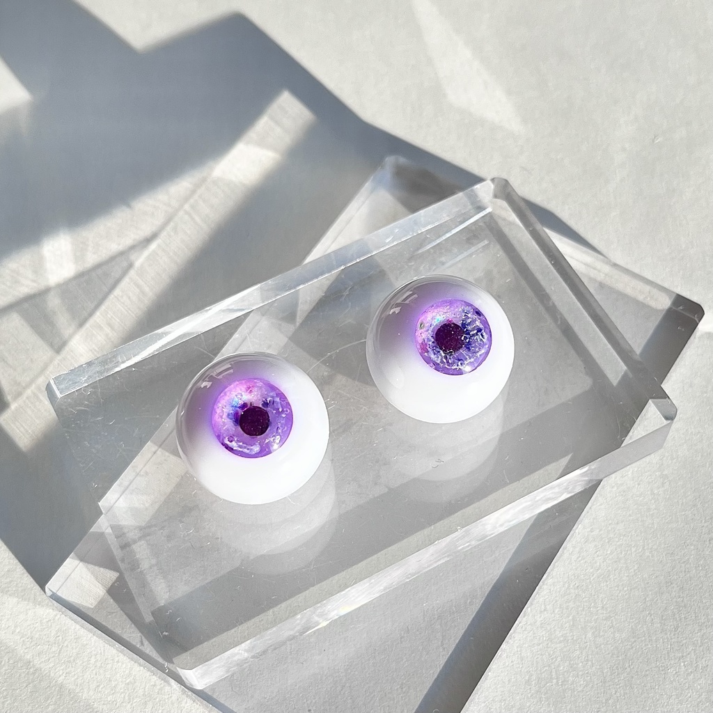 ドールアイ 22mm / 11mm マジックアワー 紫 レジンアイ ハンドメイド 0014