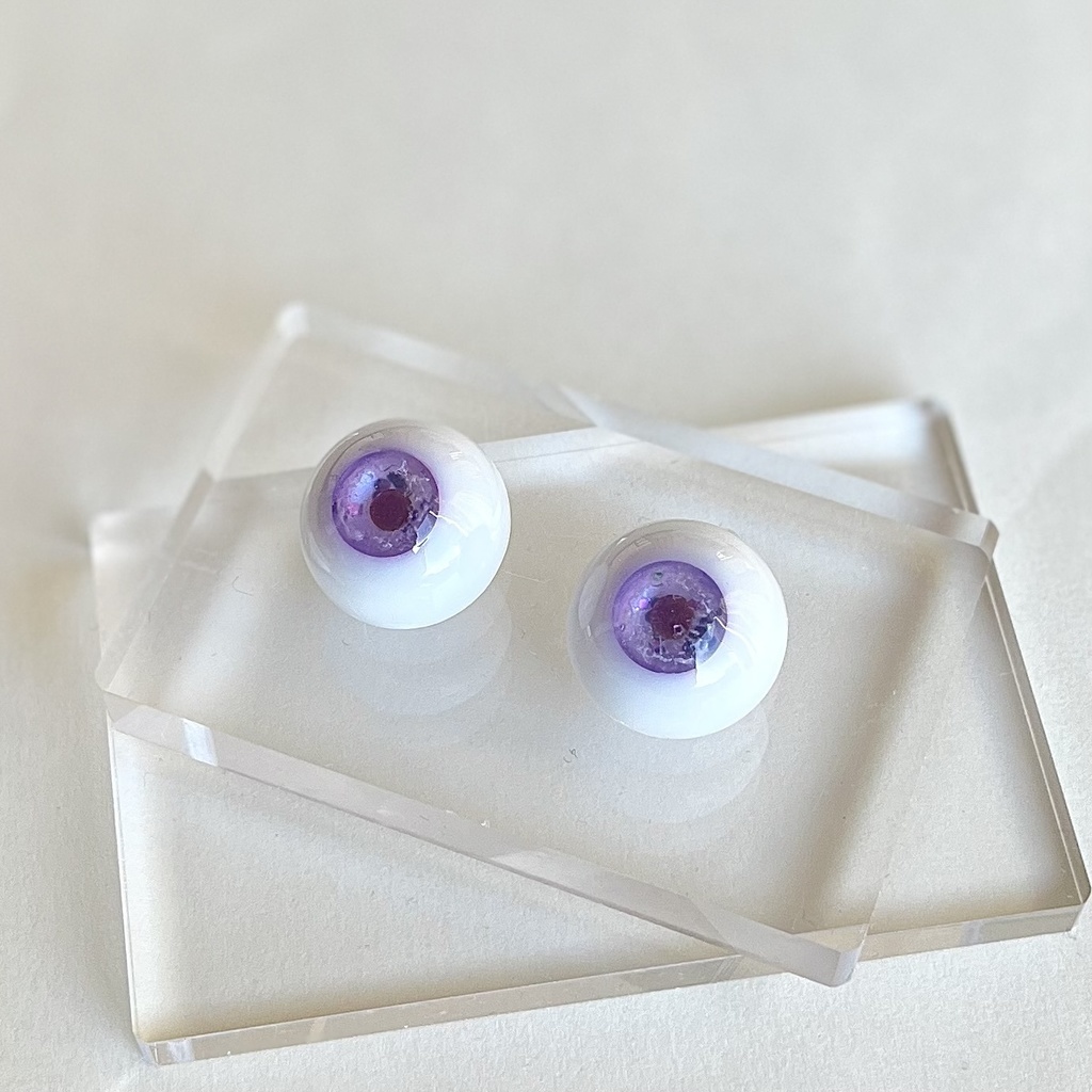 ドールアイ 22mm / 11mm マジックアワー 紫 レジンアイ ハンドメイド 0014