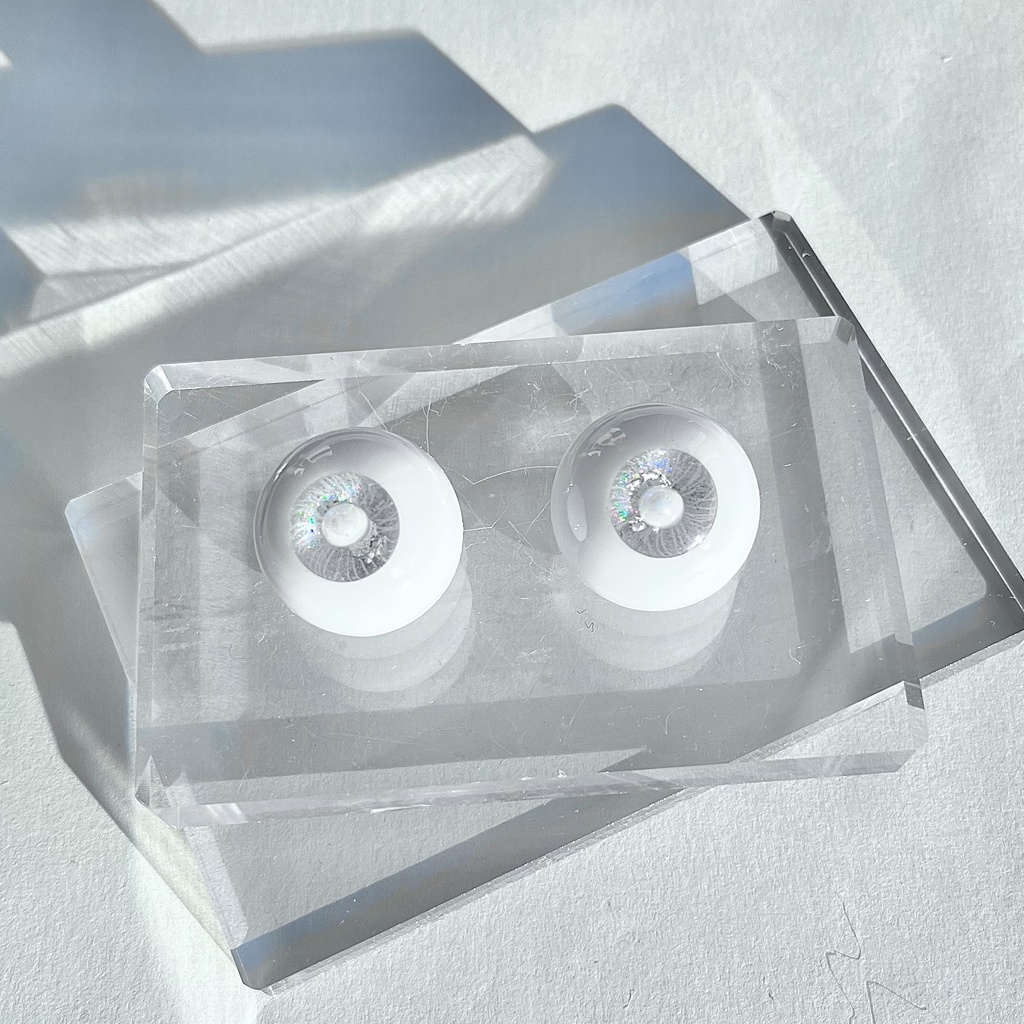 ドールアイ 22mm / 11mm   シルバーアイ レジンアイ ハンドメイド 0017