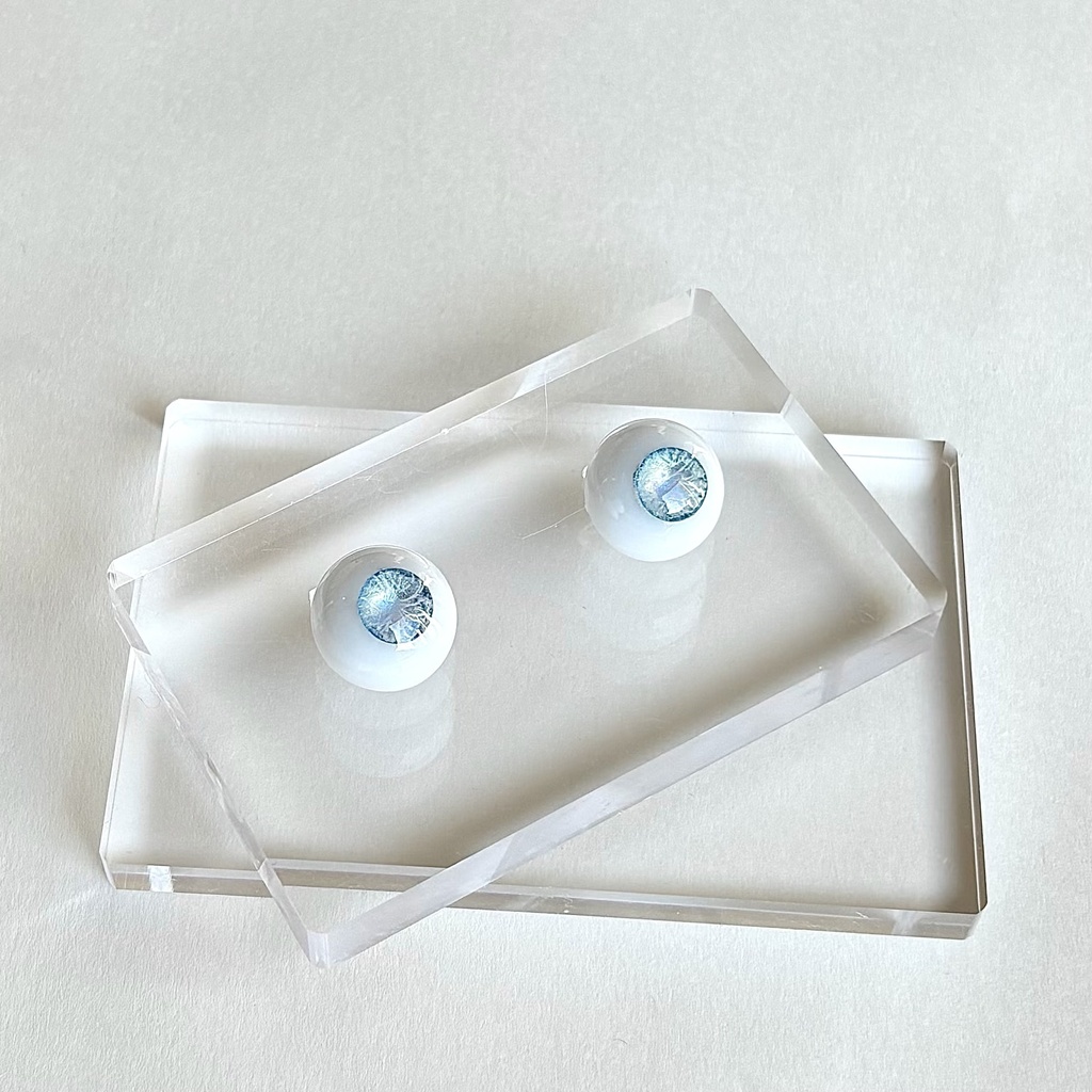 ドールアイ 16mm / 8mm Aqua レジンアイ ハンドメイド 0032