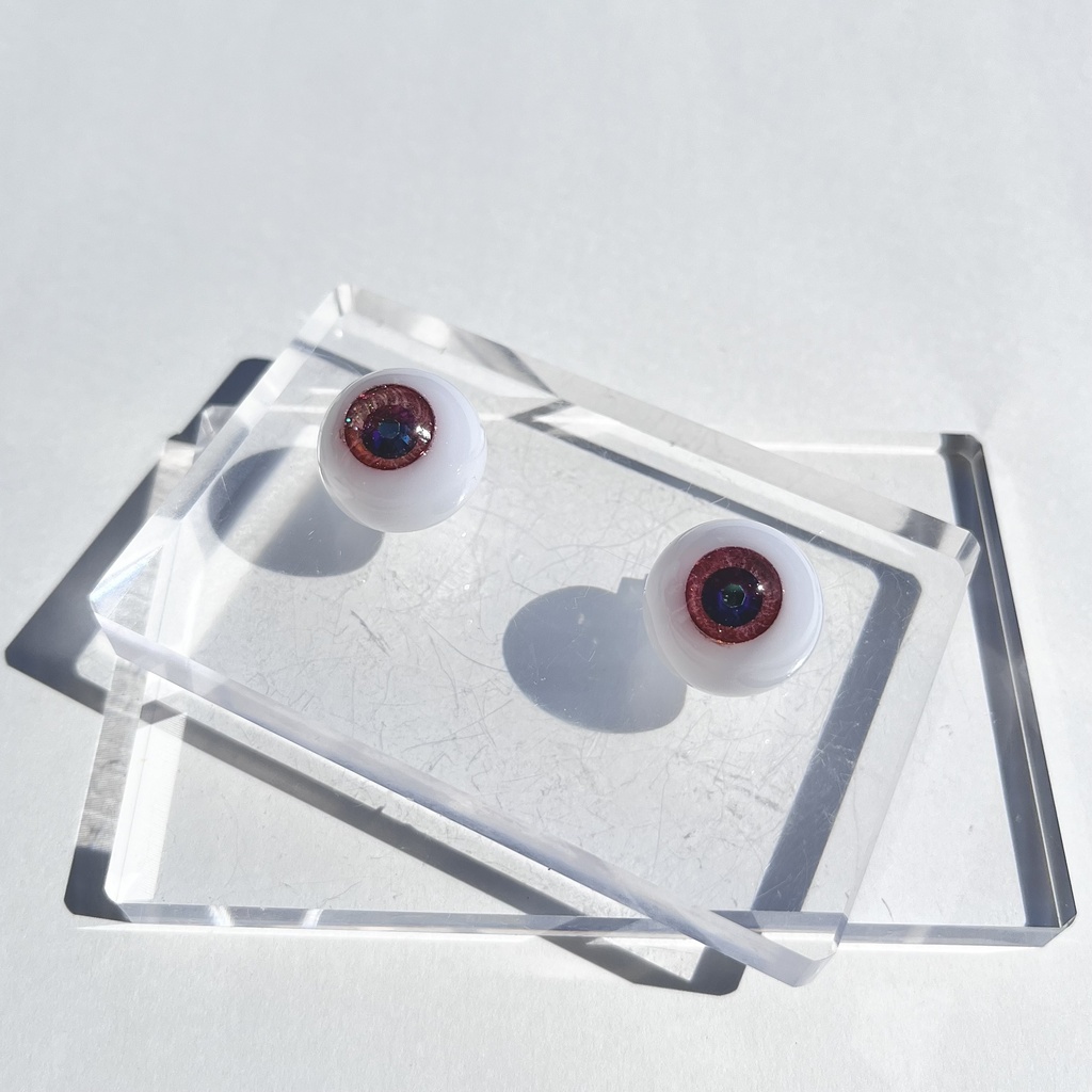 ドールアイ 18mm / 9mm Cherry brown レジンアイ ハンドメイド0045