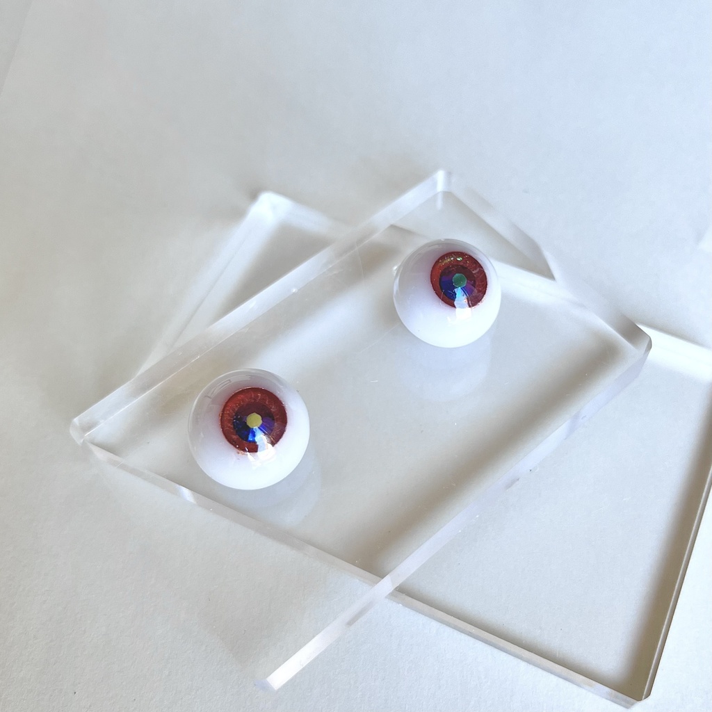 ドールアイ 18mm / 9mm Cherry brown レジンアイ ハンドメイド0045