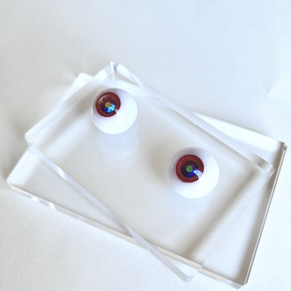 ドールアイ 18mm / 9mm Cherry brown レジンアイ ハンドメイド0045