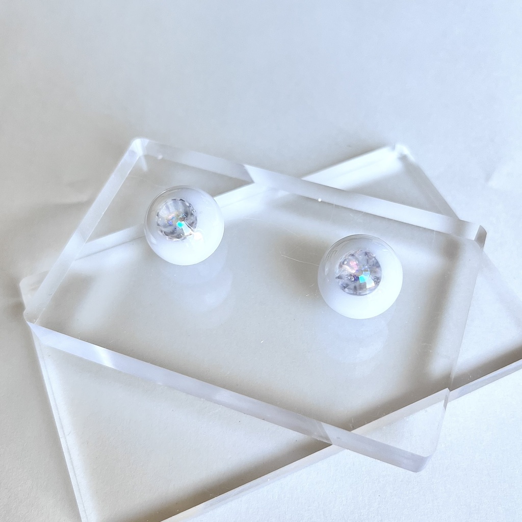 ドールアイ 16mm / 8mm snow white レジンアイ ハンドメイド 0046