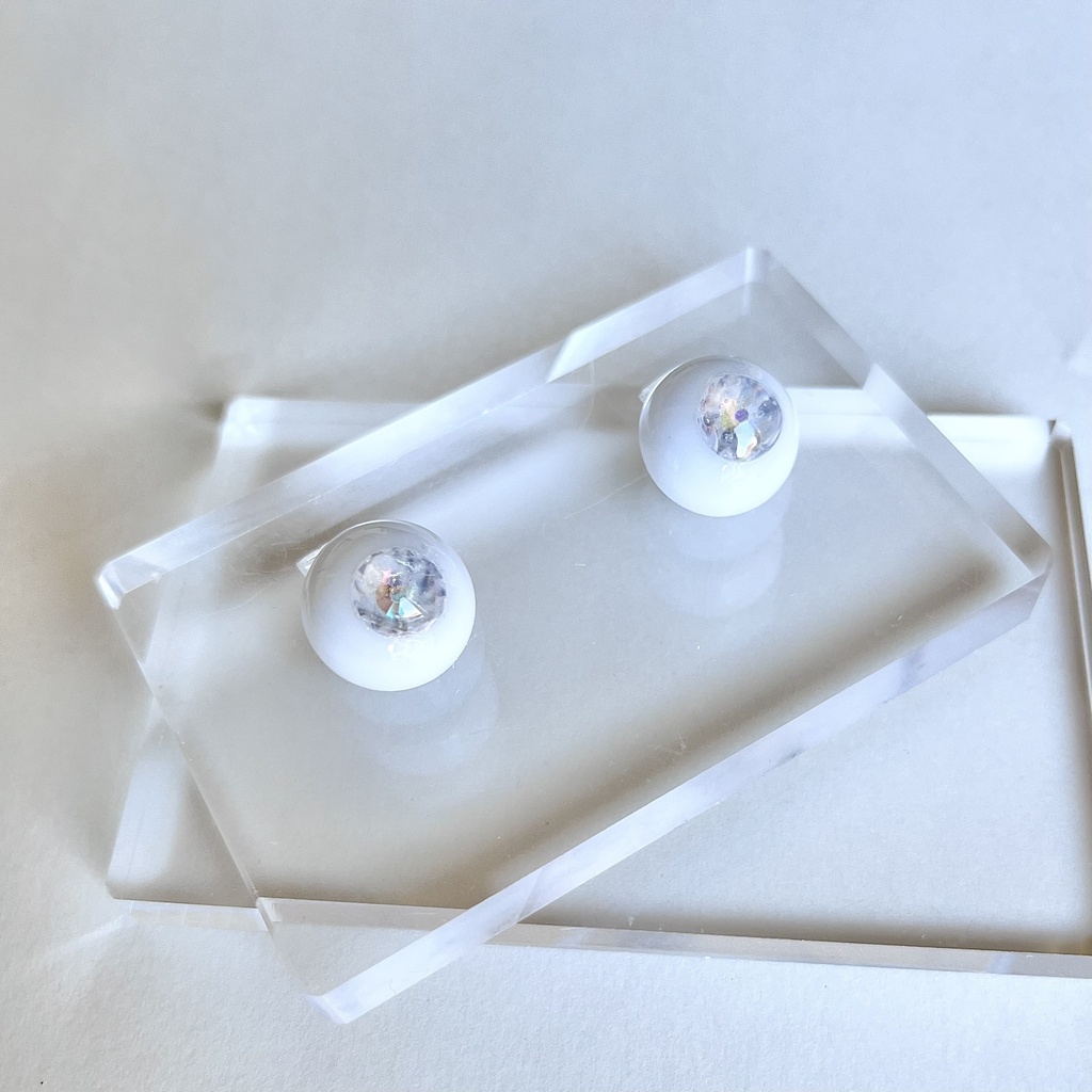 ドールアイ 16mm / 8mm snow white レジンアイ ハンドメイド 0046