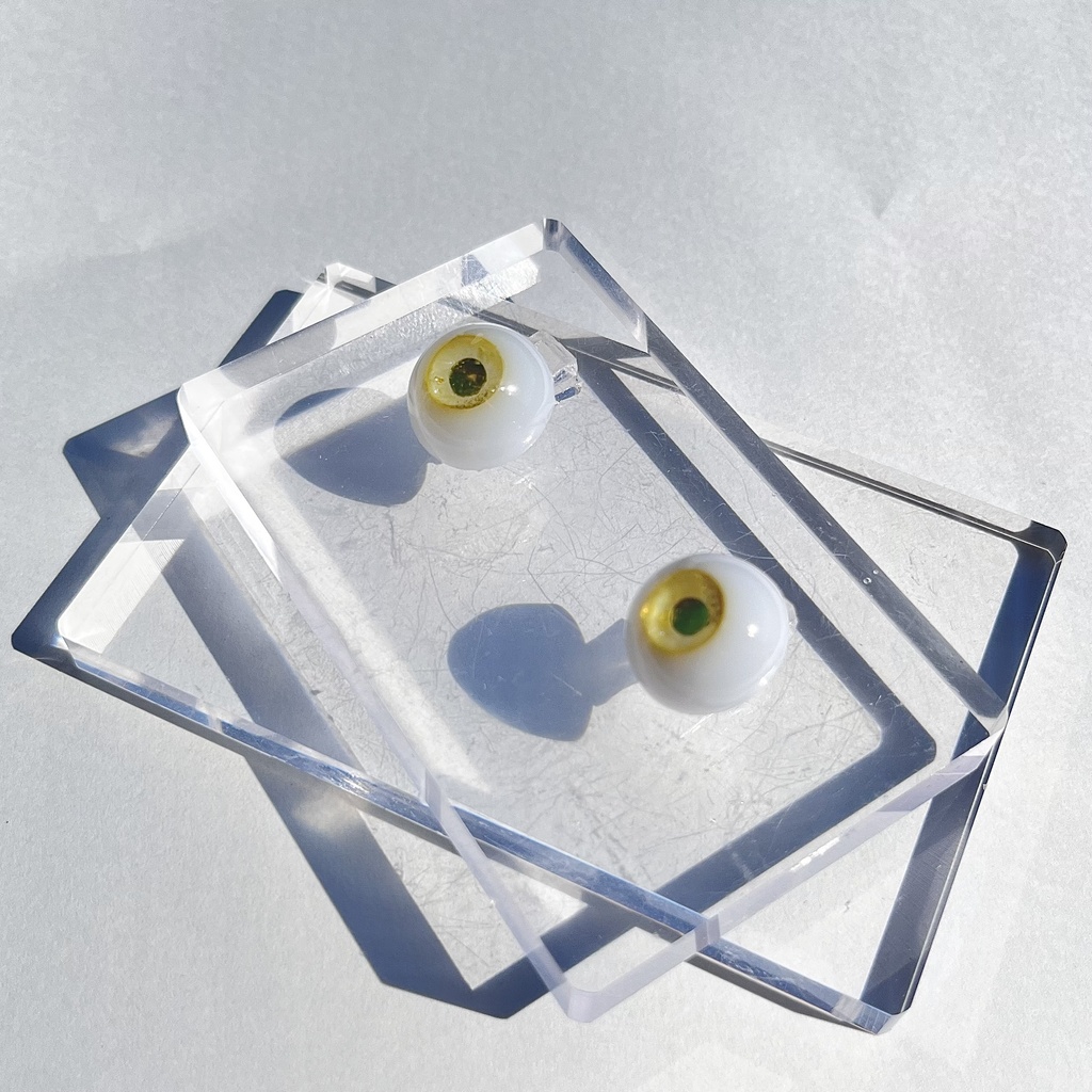 ドールアイ 16mm / 8mm   lemon quartz       レジンアイ ハンドメイド0061