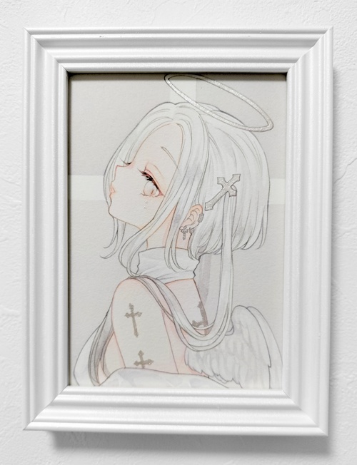オリジナル イラスト原画 【cross】 額付き原画