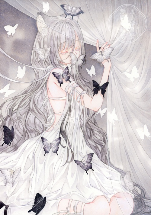 オリジナル イラスト原画 【Enclosure】 額付き原画